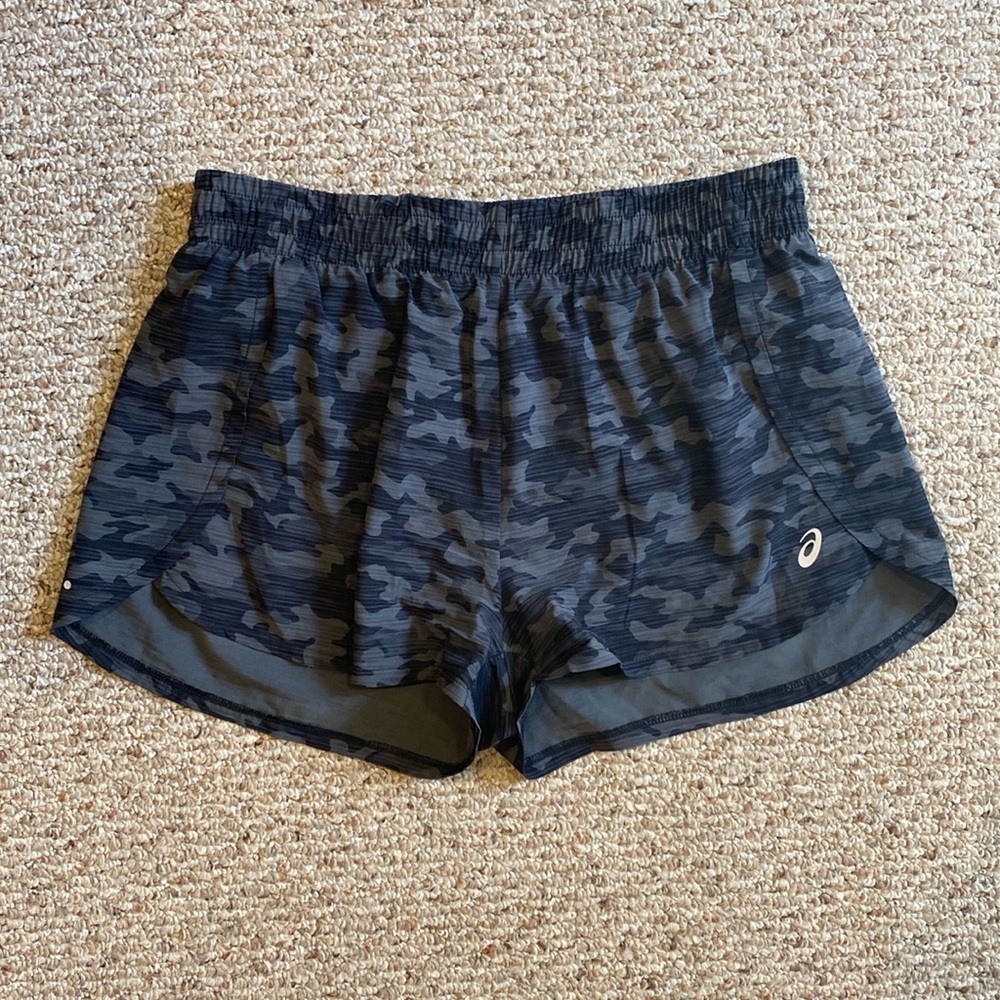 Black and Gray Camo ASICS Shorts